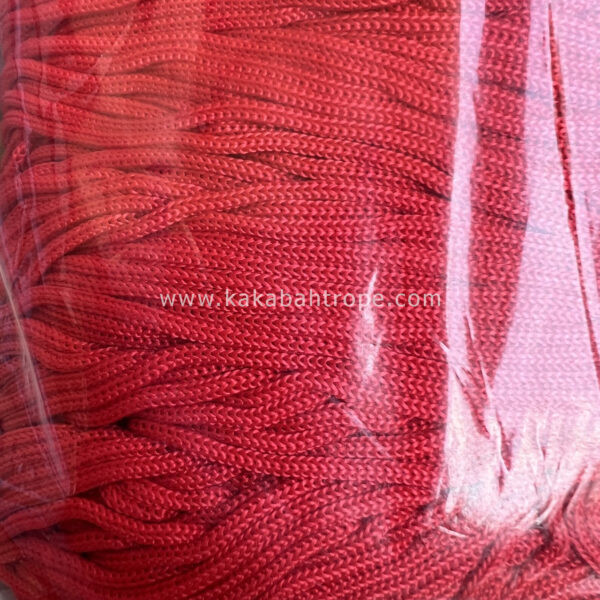 เชือกร่มถักกระเป๋าตราหงส์ สีแดงสด สีพื้น - Image 3