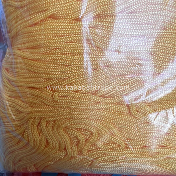 เชือกร่มถักกระเป๋าตราหงส์ สีเหลืองทอง สีพื้น - Image 3