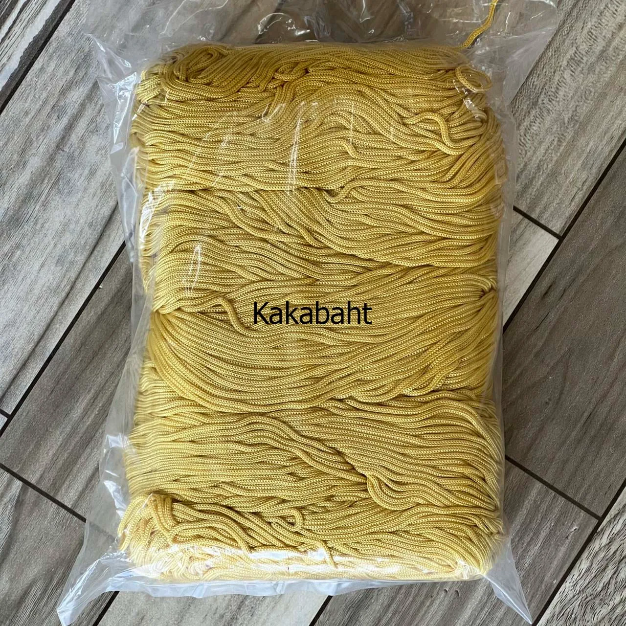 เชือกร่มถักกระเป๋า ไหมถักโครเชต์ ตราหงส์ สีพระราชอ่อน